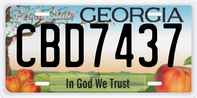 GA license plate CBD7437