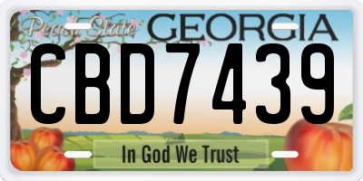 GA license plate CBD7439