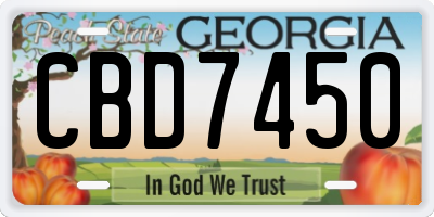GA license plate CBD7450