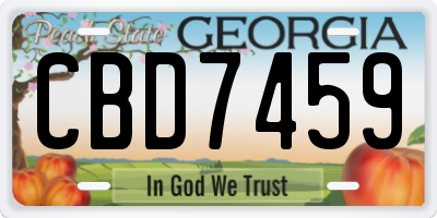 GA license plate CBD7459