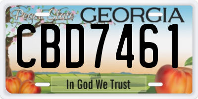 GA license plate CBD7461