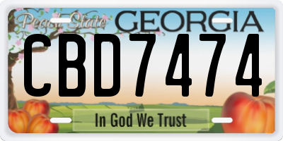 GA license plate CBD7474