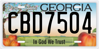 GA license plate CBD7504