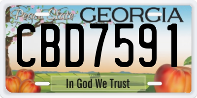 GA license plate CBD7591