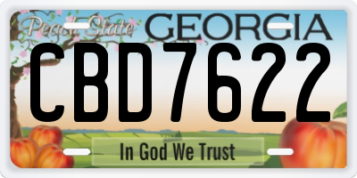 GA license plate CBD7622