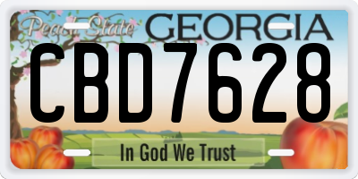 GA license plate CBD7628