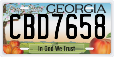 GA license plate CBD7658