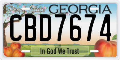 GA license plate CBD7674