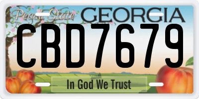 GA license plate CBD7679