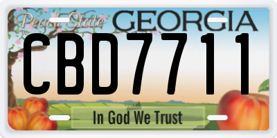 GA license plate CBD7711