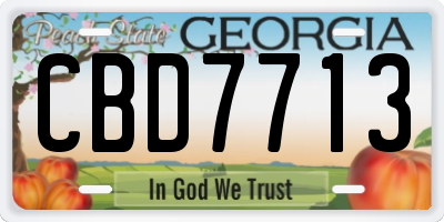 GA license plate CBD7713