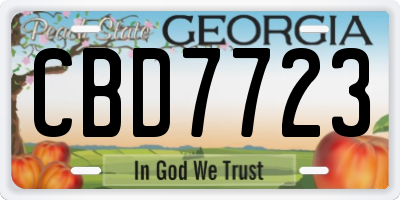 GA license plate CBD7723
