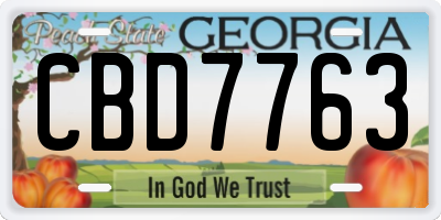 GA license plate CBD7763