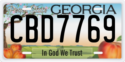 GA license plate CBD7769