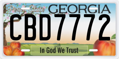 GA license plate CBD7772