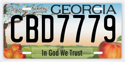 GA license plate CBD7779