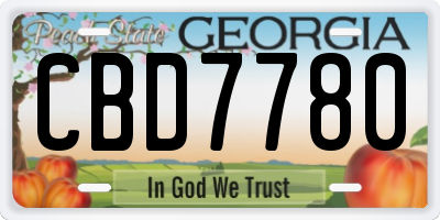 GA license plate CBD7780