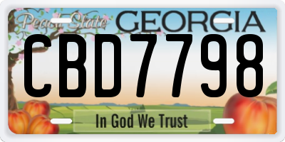 GA license plate CBD7798
