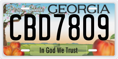 GA license plate CBD7809
