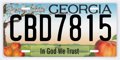 GA license plate CBD7815