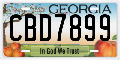 GA license plate CBD7899