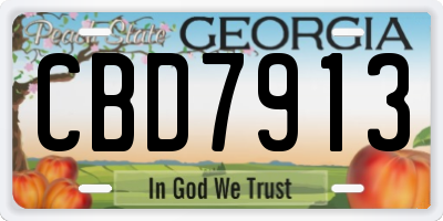GA license plate CBD7913