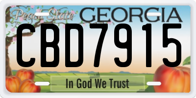 GA license plate CBD7915