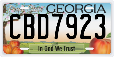 GA license plate CBD7923