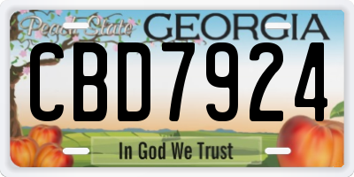 GA license plate CBD7924