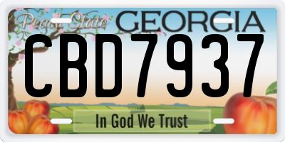 GA license plate CBD7937