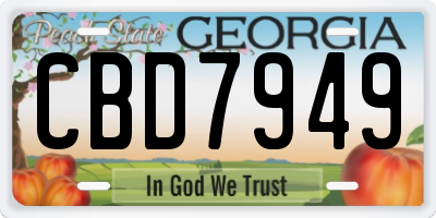 GA license plate CBD7949