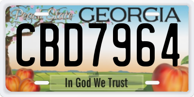 GA license plate CBD7964