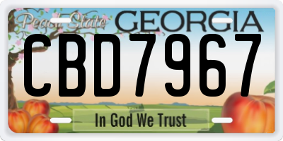 GA license plate CBD7967