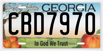 GA license plate CBD7970
