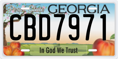 GA license plate CBD7971