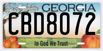 GA license plate CBD8072