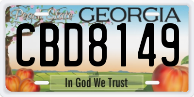 GA license plate CBD8149
