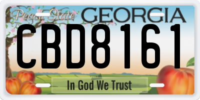 GA license plate CBD8161