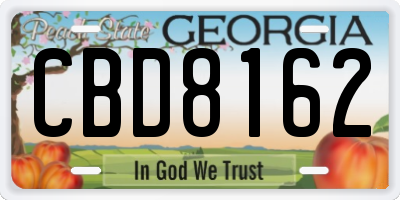 GA license plate CBD8162