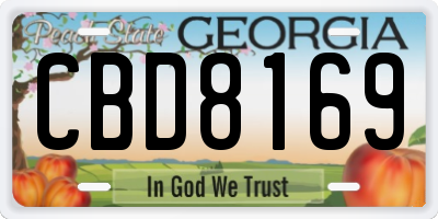 GA license plate CBD8169