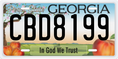 GA license plate CBD8199