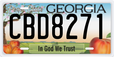 GA license plate CBD8271