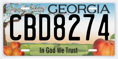 GA license plate CBD8274