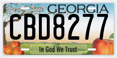 GA license plate CBD8277