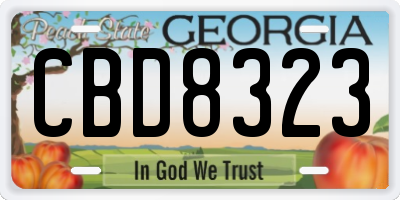 GA license plate CBD8323