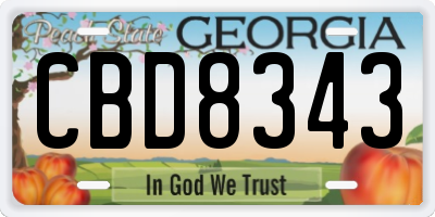 GA license plate CBD8343