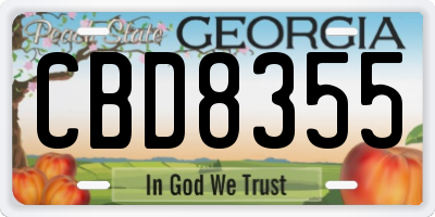 GA license plate CBD8355