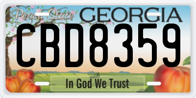 GA license plate CBD8359