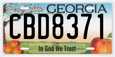 GA license plate CBD8371