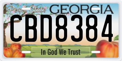 GA license plate CBD8384